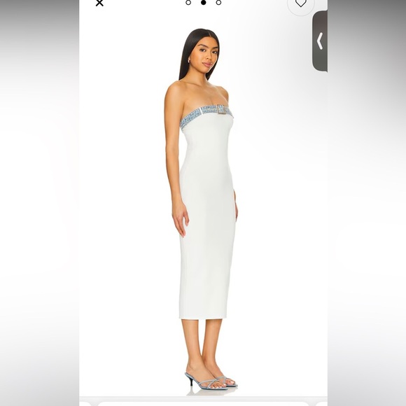 SER.O.YA White Strapless Bodycon Midi Dress - Picture 3 of 3